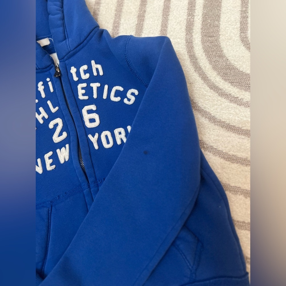 💙 Abercrombie Kids Blue Zip Up Jacket - Muscle Fit - Abercrombie & Fitch - Picture 6 of 7